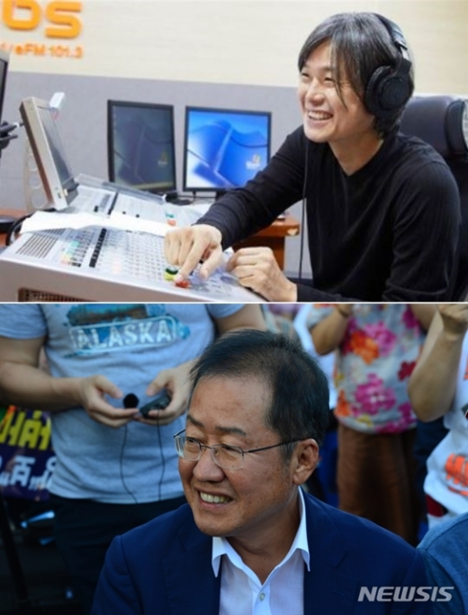 주진우 기자(위) 홍준표 전 자유한국당 대표. /사진=TBS, 뉴시스   