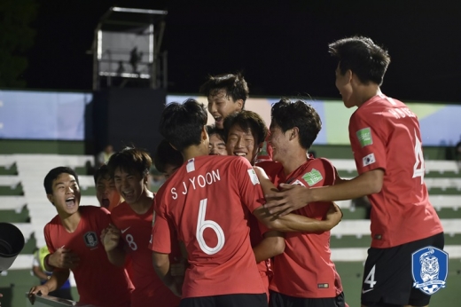 한국 17세 이하 남자 축구 국가대표팀 선수들. /사진=대한축구협회 제공