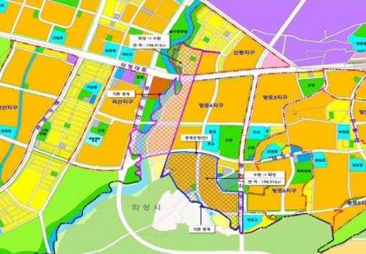 수원시, 화성시 행정경계 조정 안. / 사진제공=수원시