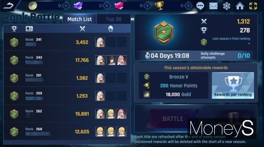 PvP 랭킹전 화면. /사진=머니S DB