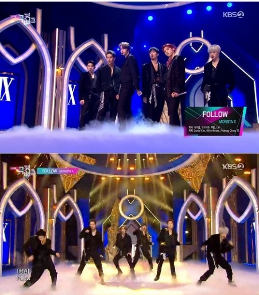 그룹 몬스타엑스. /사진=KBS '뮤직뱅크' 방송화면 캡처