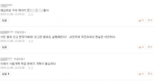 솜방망이 처벌 누리꾼 분노. /사진=포털사이트 네이버 뉴스 댓글 캡처    