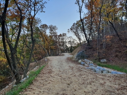 최우수상을 수상한 신읍동 산55번지 일원에 시공한 임도. / 사진제공=포천시