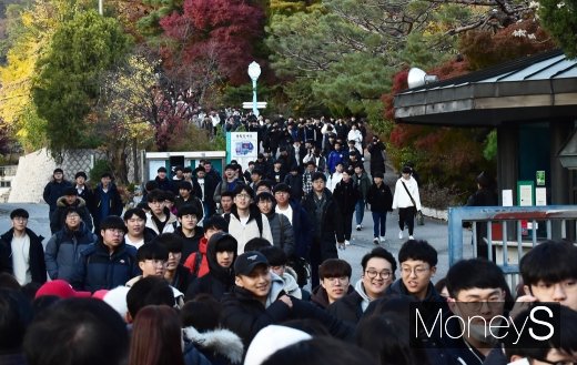 [머니S포토] 2020 대학수헉능력시험 끝, 기쁨 반, 아쉬운 반