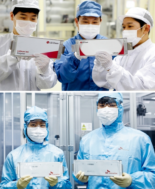 LG화학 전기차 배터리, SK이노베이션 전기차 배터리 / 사진=각 사 제공
