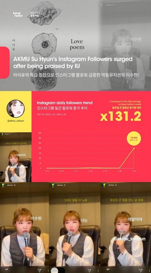 이수현 SNS, 팔로워 급증 이유 '아이유 극찬 때문?'