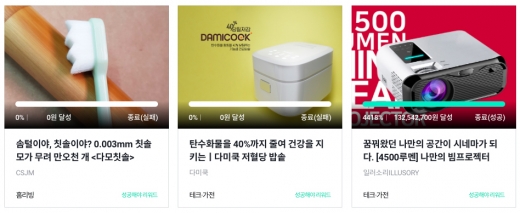 문제가 된 와디즈 펀딩. /사진=와디즈 캡처