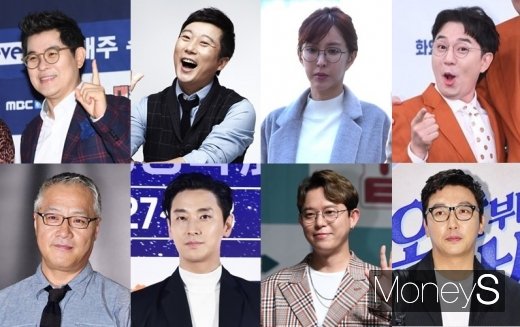 사진은 김용만, 이수근, 슈, 붐, 탁재훈, 토니안, 주지훈, 이경영.(위쪽부터 시계방향). /사진=머니S DB