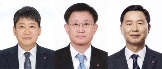 LG화학 김동명(왼쪽부터), 노국래, 차동석 부사장 / 사진=LG화학