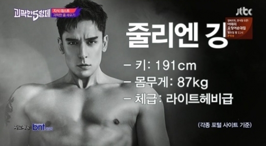 줄리엔강 1위. /사진=JTBC 괴팍한 5형제 방송 캡처   
