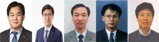 (왼쪽부터) 김진균 수석부행장, 김철환·양기욱·최종대·박종훈 부행장 / 사진제공=수협은행