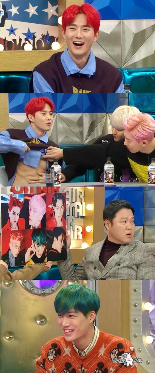 '라스' 엑소(EXO) 수호, 특급 복근 공개 '후끈'
