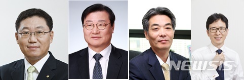 왼쪽부터 나재철 대신증권 대표이사, 정기승 KTB자산운용 부회장, 신성호 전 IBK투자증권 대표이사, 서재익 하나금융투자 전무의 모습. /사진=뉴시스(각사 홍보실 제공)