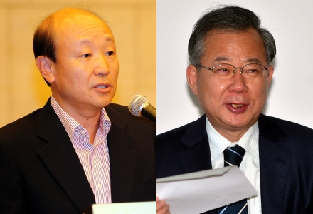 노준형 전 장관(왼쪽)과 정동채 전 장관이 차기 KT 회장의 유력후보로 급부상했다. /사진=뉴시스