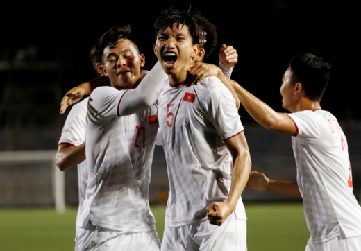 2019 필리핀 동남아시안게임(SEA)에서 조 1위로 4강에 진출한 베트남 축구 대표팀. /사진=로이터