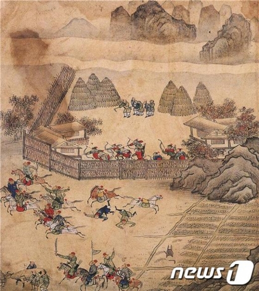 이순신 장군 녹둔도 전투묘사도. /사진=뉴스1