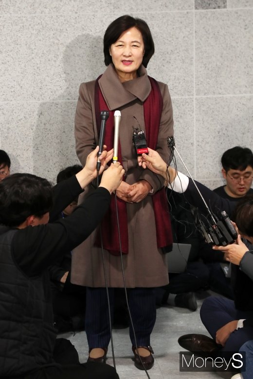 추미애 법무부장관 내정자가 지난 5일 서울 여의도 국회의원회관에서 내정과 관련해 입장발표를 하고 있다. /사진=임한별 기자