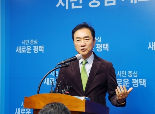 정장선 평택시장이 어린이보호구역 내 안전대책 강화를 위해 언론브리핑을 가졌다. / 사진제공=평택시 