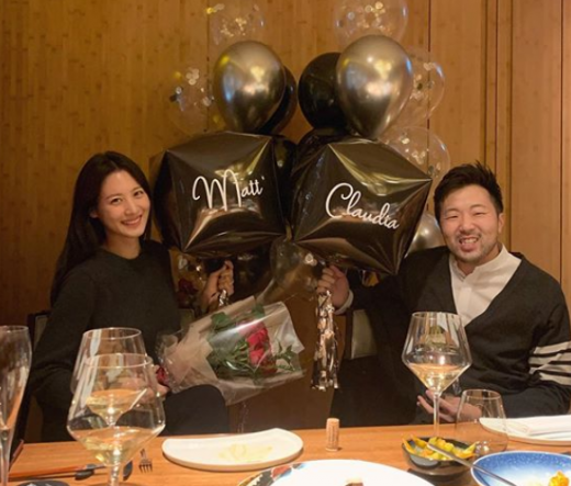 배우 수현(왼쪽)과 배우자인 차민근 위워크 대표. /사진=이현이 인스타그램 캡처