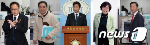 박주민 더불어민주당 최고위원(왼쪽부터), 채이배 바른미래당 정책위의장, 여영국 정의당, 조배숙 민주평화당 의원, 천정배 대안신당 의원(왼쪽부터)이 13일 서울 여의도 국회 의원회관에서 4+1 사법개혁 협의체 논의를 위해 회의장으로 들어서고 있다. /사진=뉴스1