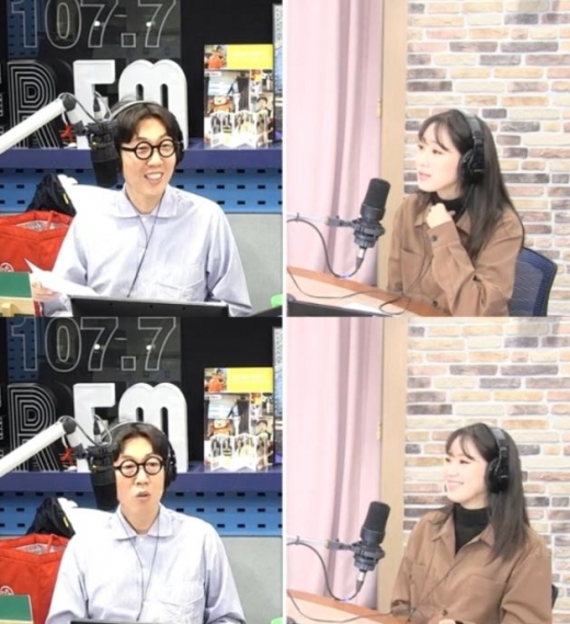 김영철과 주시은 아나운서. /사진=SBS 보이는라디오 방송화면 캡처