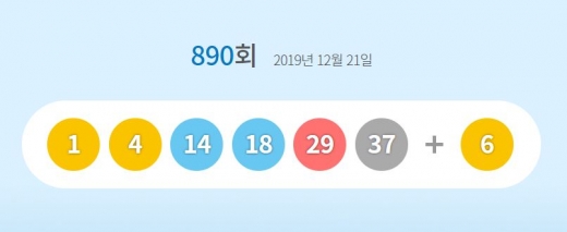 890회 로또당첨번호. /사진=동행복권 사이트 캡처
