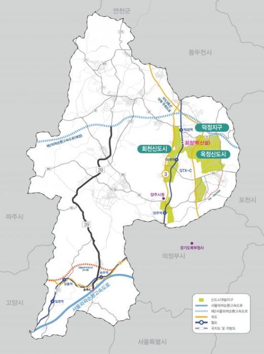 신설되는 경원선 회정역 위치도. / 사진제공=양주시 