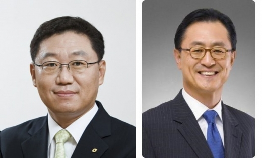 (왼쪽부터)나재철 금융투자협회장, 유상호 한국투자증권 부회장.
