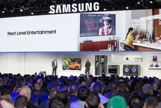 지난해 1월 미국 라스베이거스에서 열린 ‘CES 2019’에서 삼성전자가 미래 비전과 주요 사업을 소개하는 모습. / 사진=삼성전자