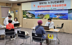 고려아연이 복지 사각지대 해소를 위한 지원을 이어오고 있다. 사진은 ‘찾아가는 누구나진료센터’ 진료현장에서 의료진이 주민들을 진찰하는 모습. /사진제공=고려아연