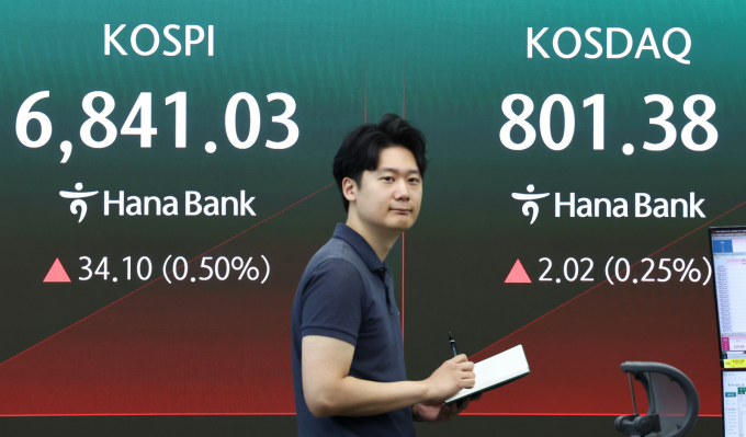 [티타임]코스피 6840선 강보합...개인 4조7000억원대 순매도 - 뉴스 썸네일 이미지
